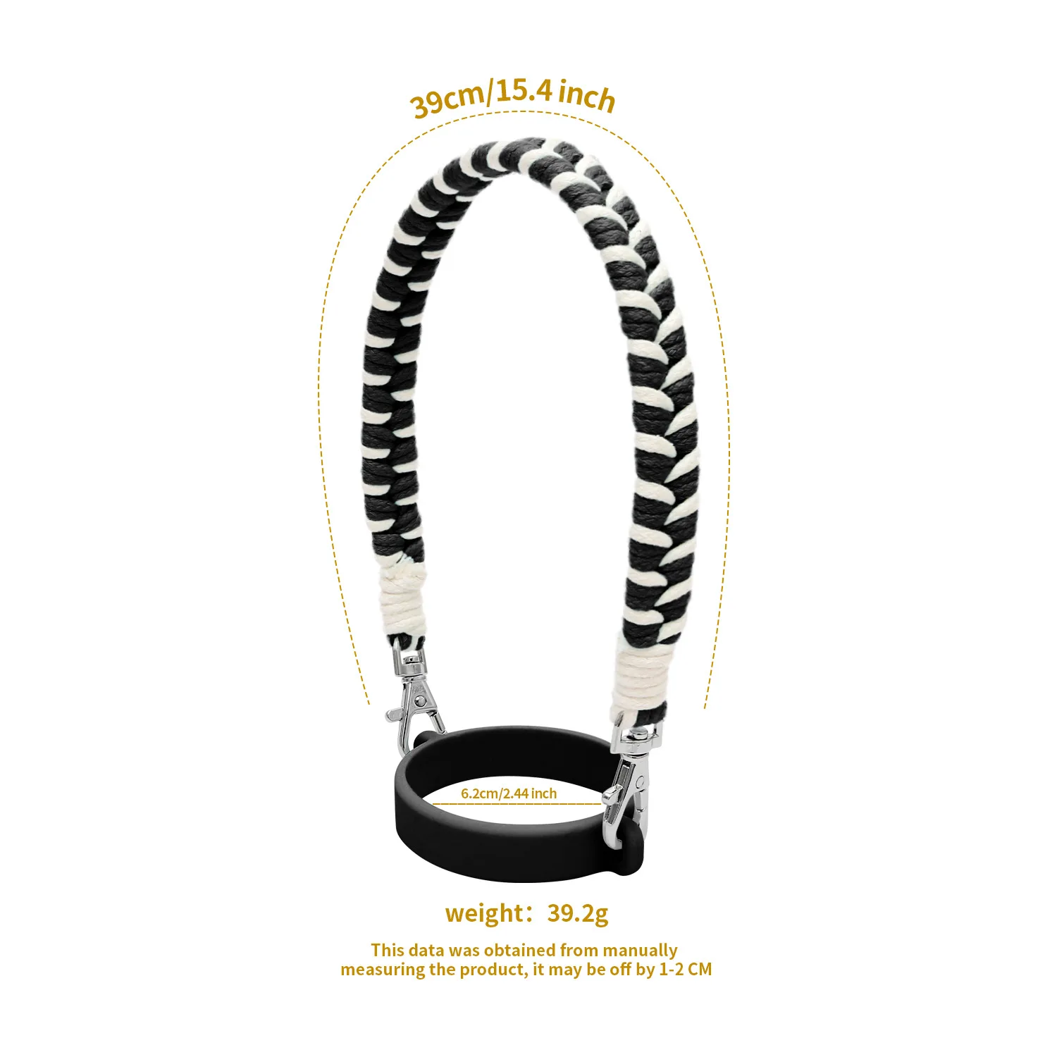 Handwoven 40oz food grade thickened silicone ring for Stanley sports water cup strap water bottles lanyard cup holder