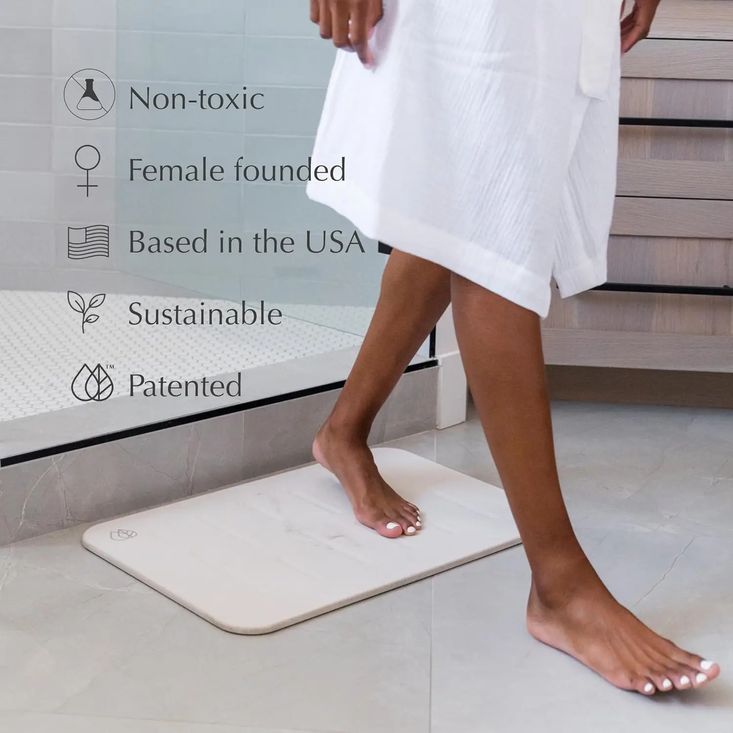 Stone Bath Mat - Diatomaceous Earth Stone Bathroom Extra Large Quick Drying Mats