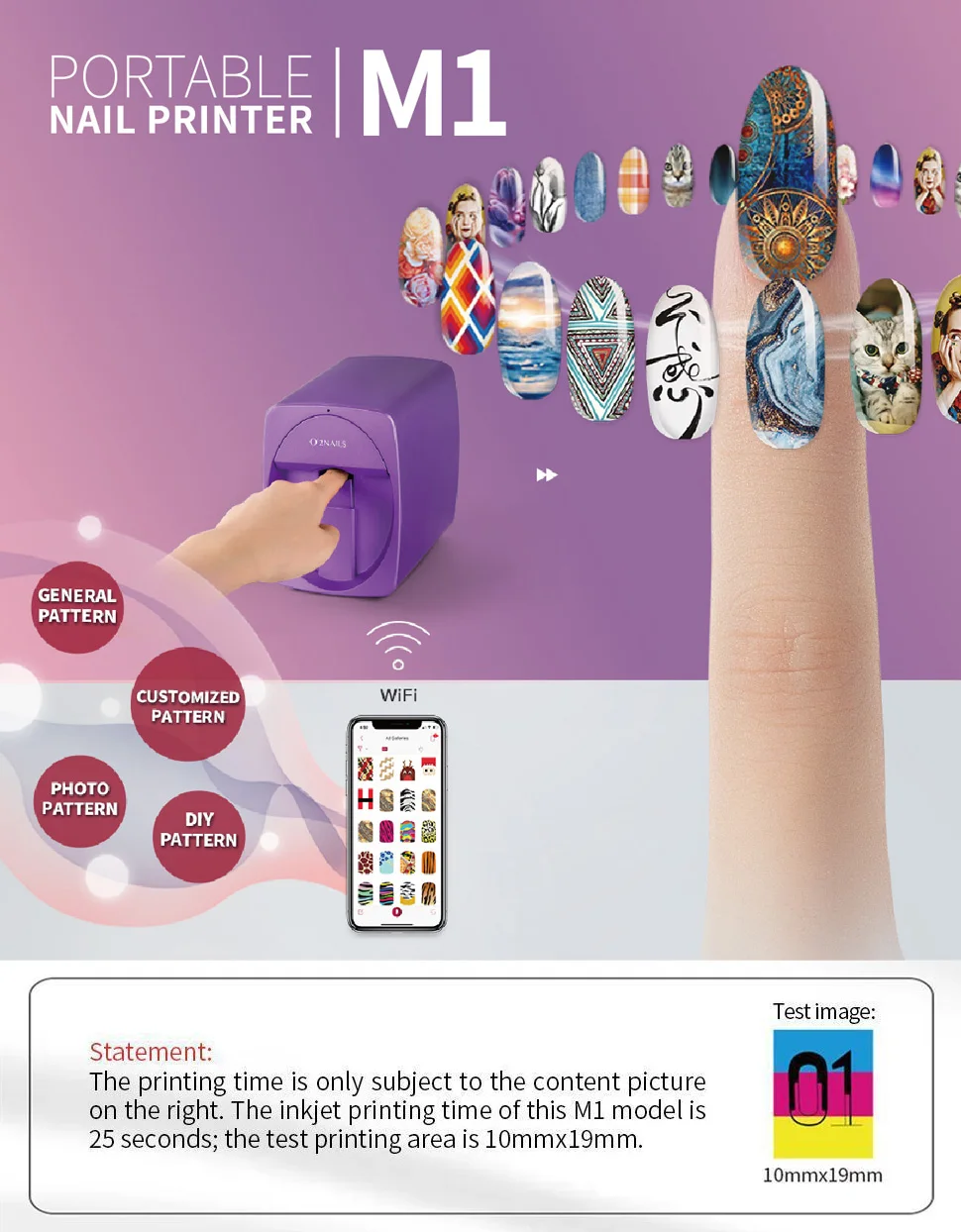 Newest Professional  Nails Printer 3D Digital Nail Art Printer Machine Smart Portable Automatic Diy Mobile Nail Printer