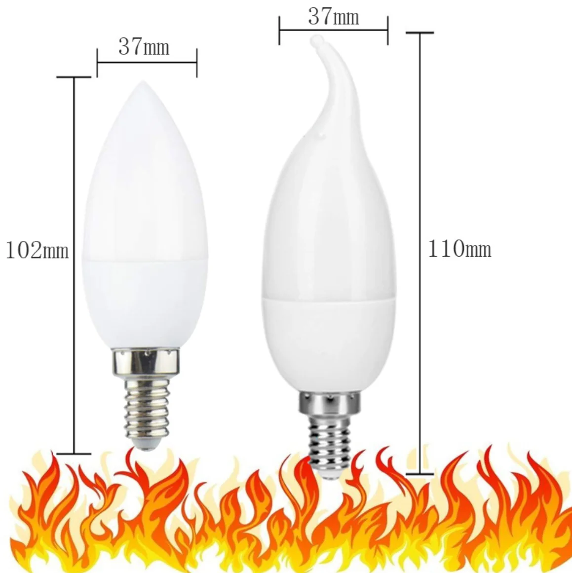C35 LED candle lamp flame bulb Candle flame 3W tip chandelier bulb Christmas holiday party home decoration flame lamp