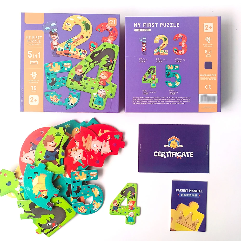 New Products Baby Toys 2-4 Year Educational Toys Arabic Numbers Puzzles Games Jigsaw Puzzles For Kids