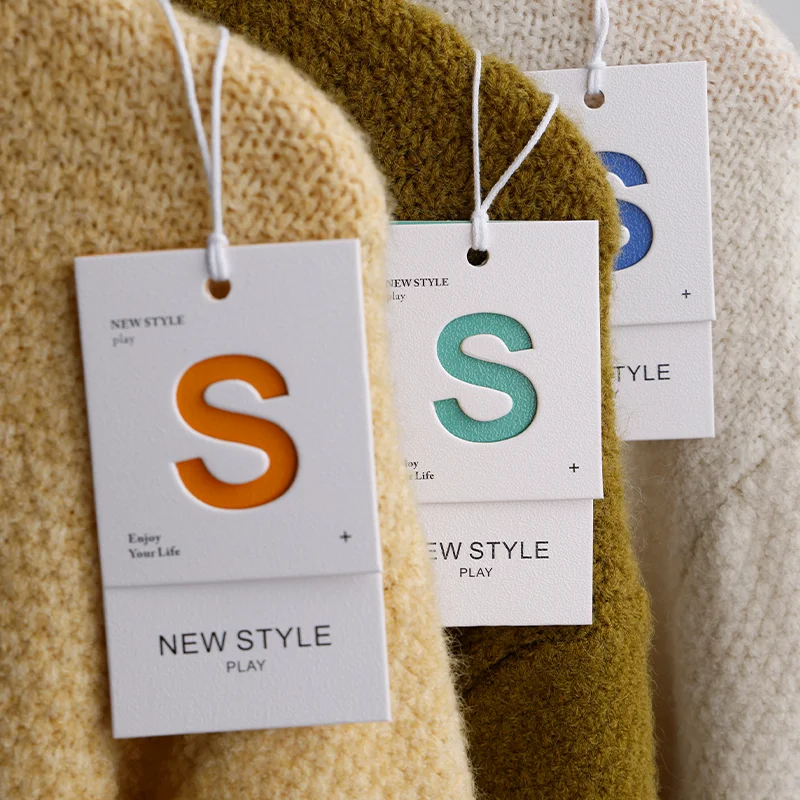 Recyclable Cotton Custom Private Brand Logo Clothing Tags for Clothes Price Tag Price Label Clothing Tags Labels Custom