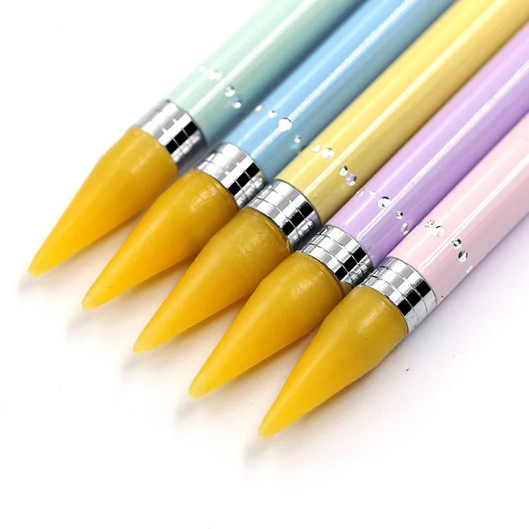 Dual Ended 5 Colors Beads Handle Multifunctional Nails Dotting Wax Pen Decoration Studs Picker Nail Dotting Wax Pen