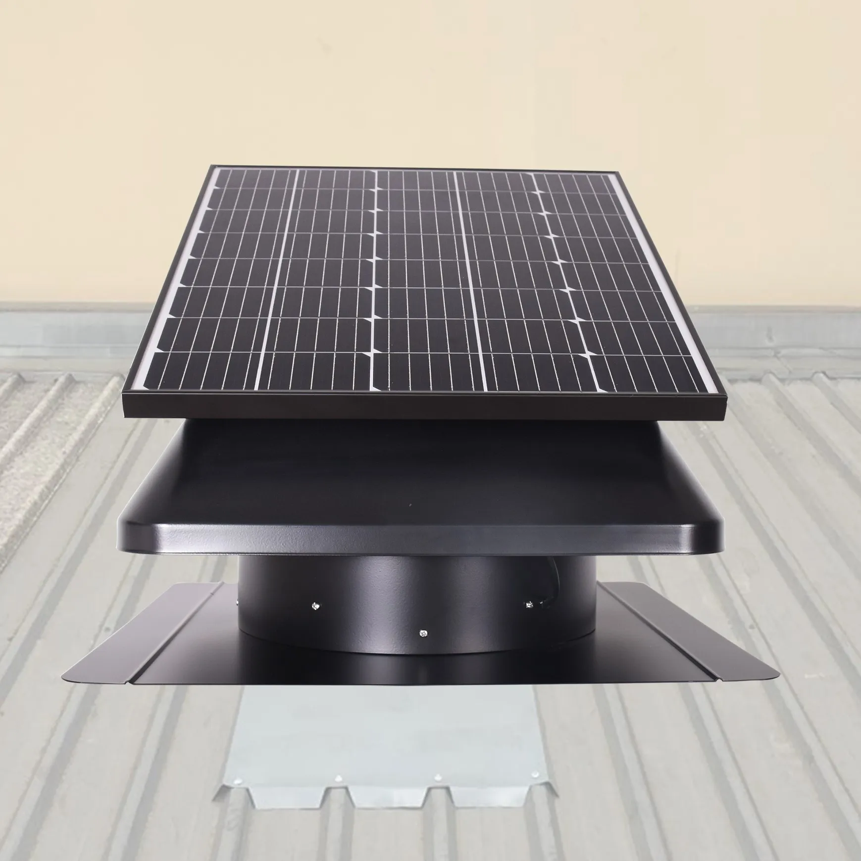 With 60W Solar Panel Industrial Roof Attic Axial Exhaust Fan Waterproof DC Solar Energy Ventilation Kit Roof Vent Fan