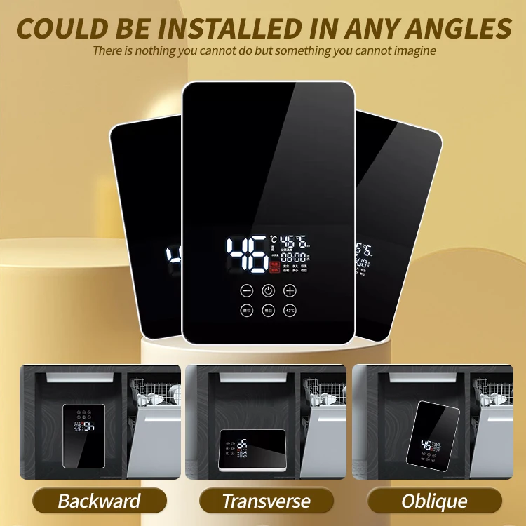 Global Best-selling Thermostat for Shower Stainless Steel Custom Ce Touch Button IPX4 6000W Remote Electric Water Heater