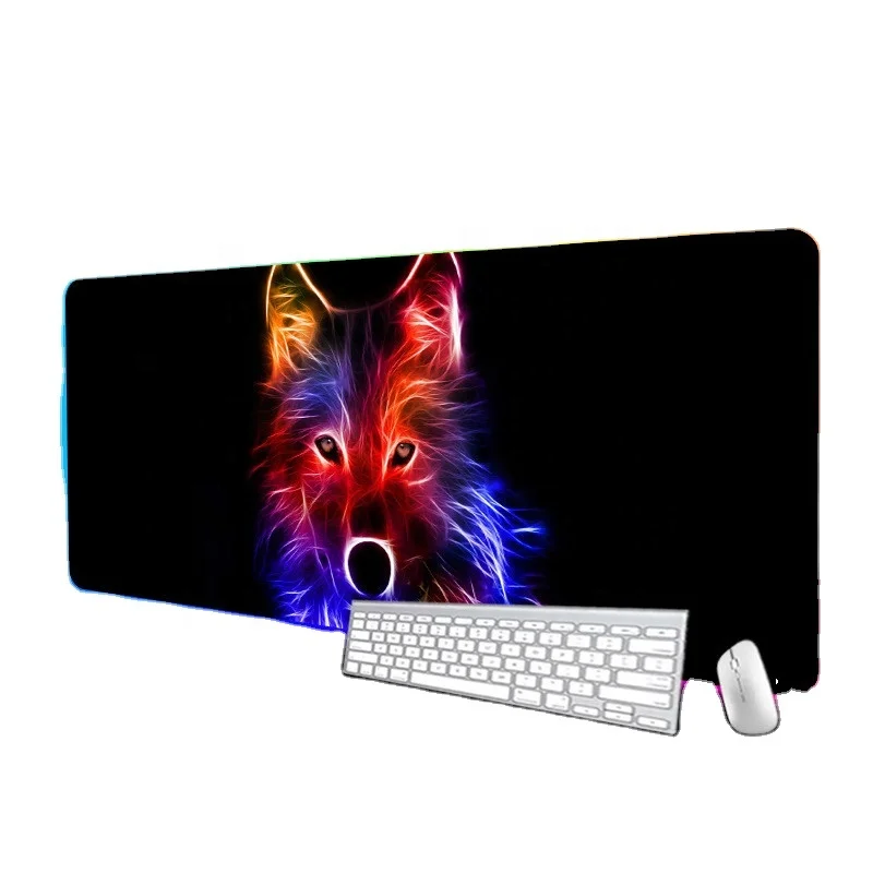 Phantom color breathing backlit  LED light mouse pad gift home non-slip USB glowing big large mouse pad