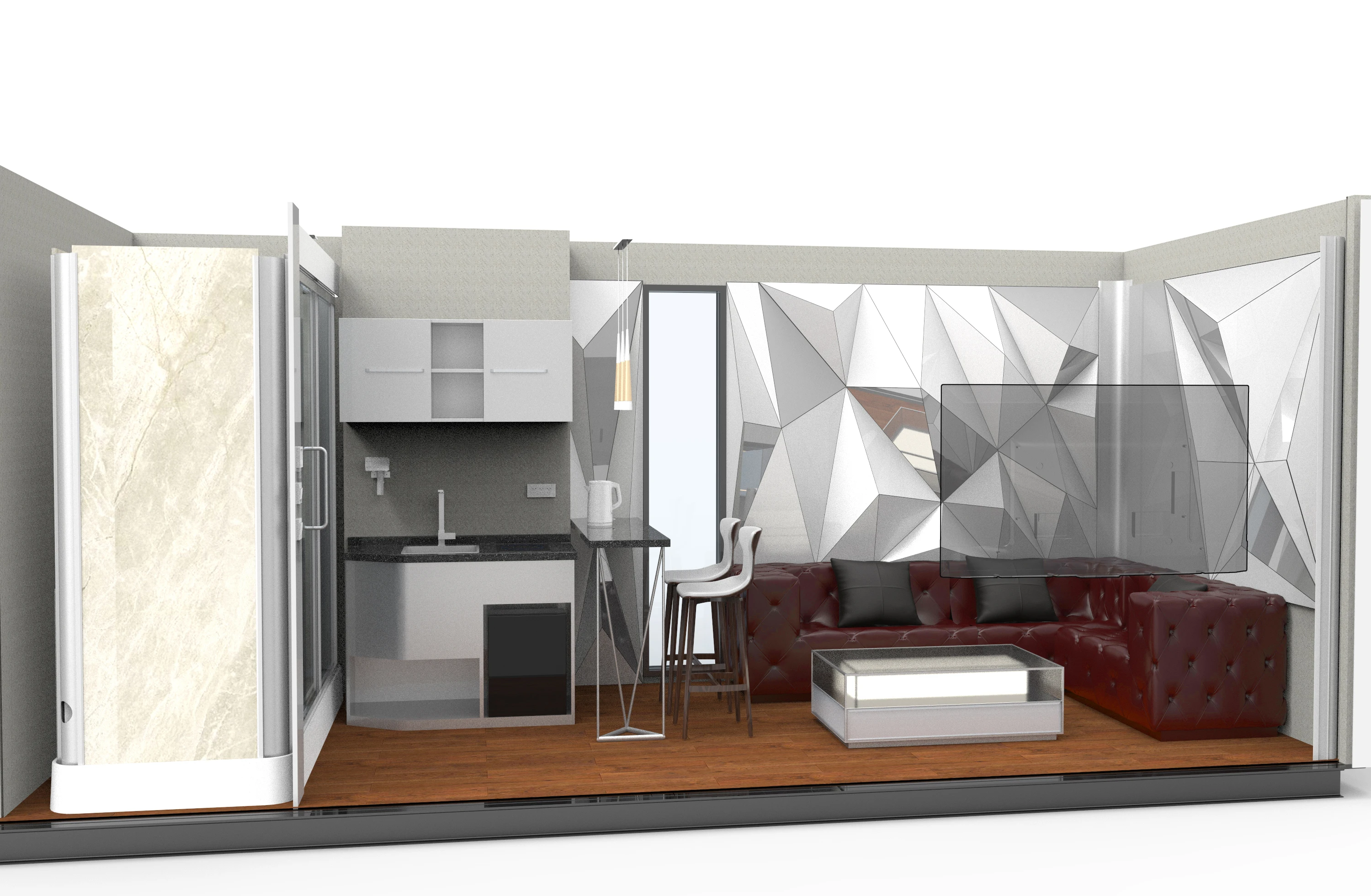 movable  container car with karaoke cabinet