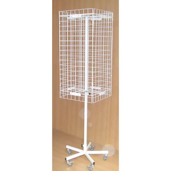 japan style height adjustable retail store rack  promotion floor fixture iron wire grid steel  display stand with wheels