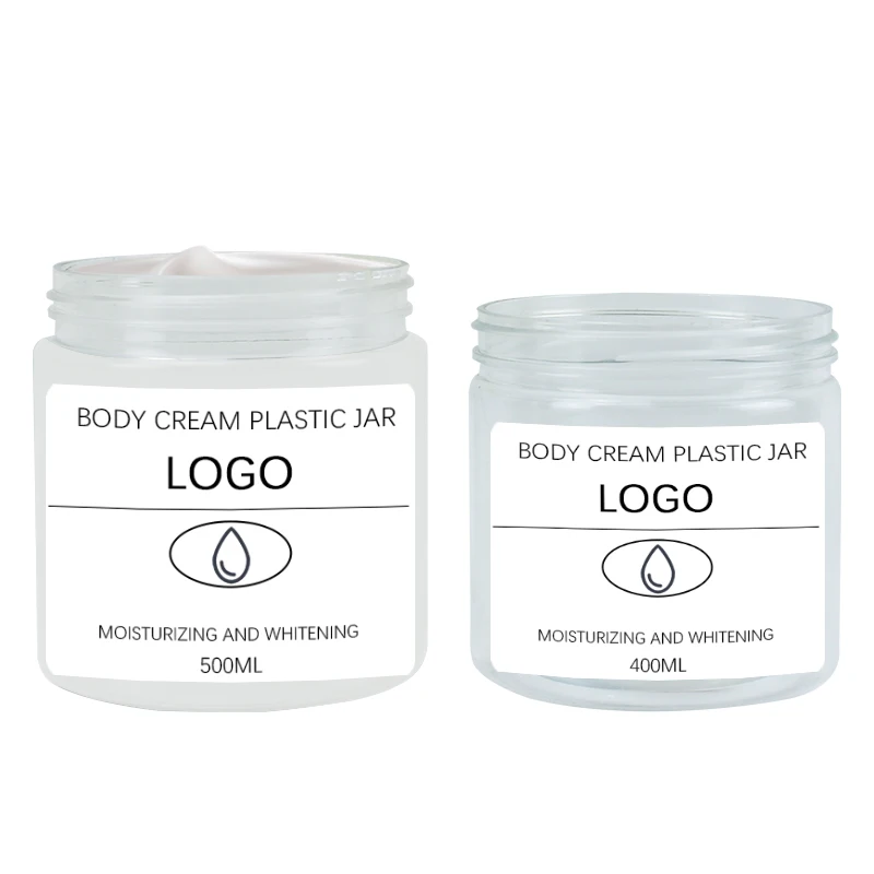 Wholesale Cosmetic 400ml 500ml PET 89mm Cap Pump Jar Container Empty Transparent Plastic Cosmetic Jars for Skincare