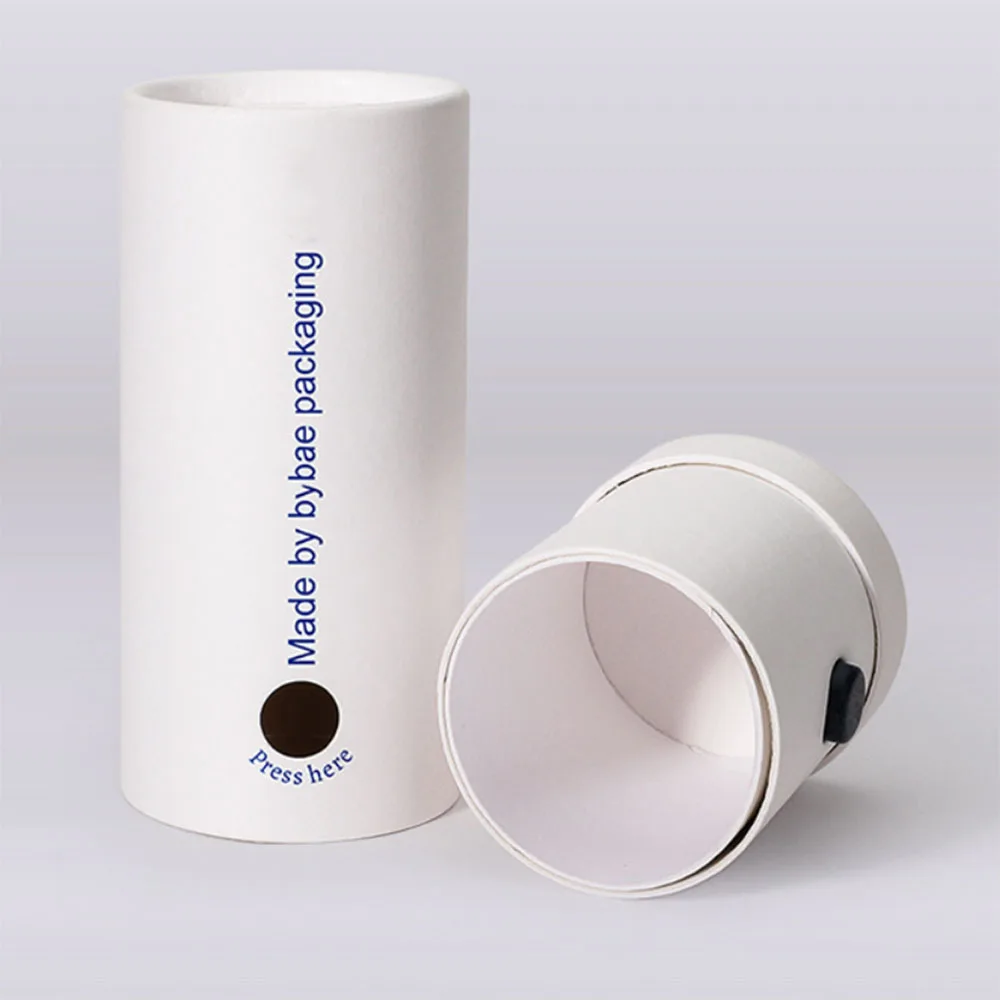 Custom Eco Friendly Biodegradable  Childproof Resistant Packaging Boxes Round Shaped Cylinder Paper Tube With Child Lock
