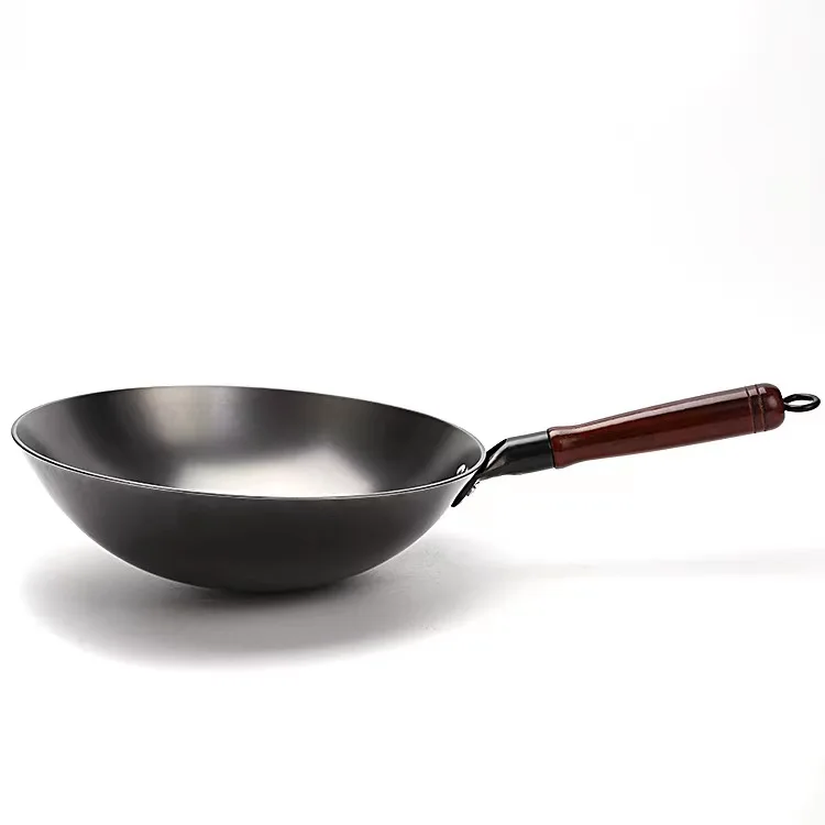 Carbon Steel Corten Steel Induction Wok Pan Cast Iron Home Cooking With Handles Cookware Woks Chinese Wok Pan