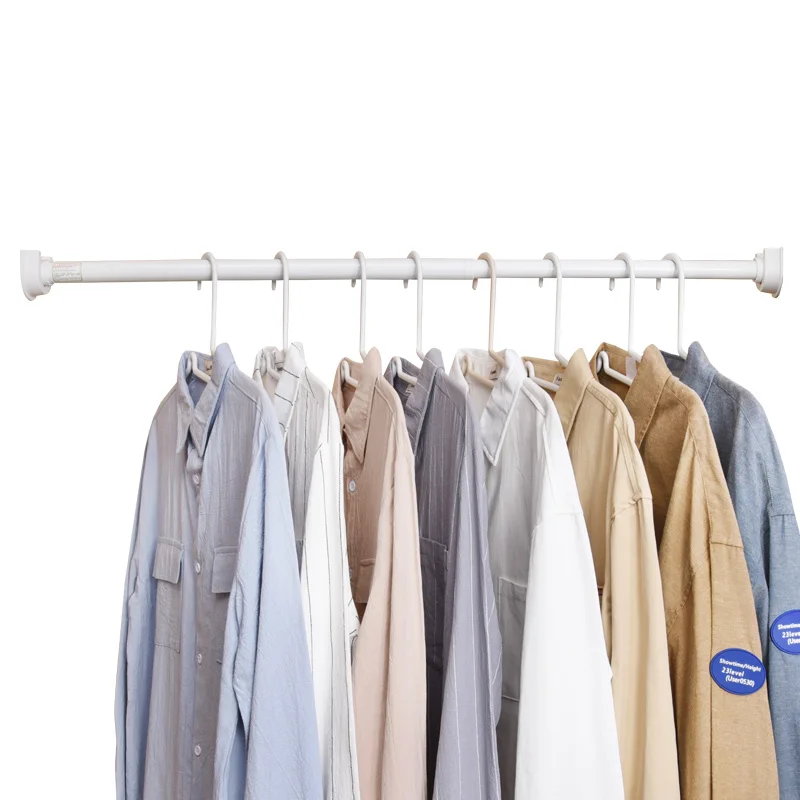 2022 new wardrobe fixed telescopic clothes hanging rail rob wardrobe oval tube wardrobe round tube LGY-62