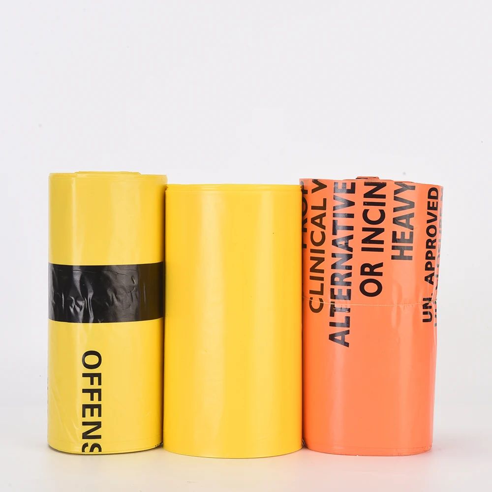 Direct Vietnam Factory Yellow Plastic Bags Valve Clinical Waste Chemical Featuring Screen Printing Embossing Gravure Printing
