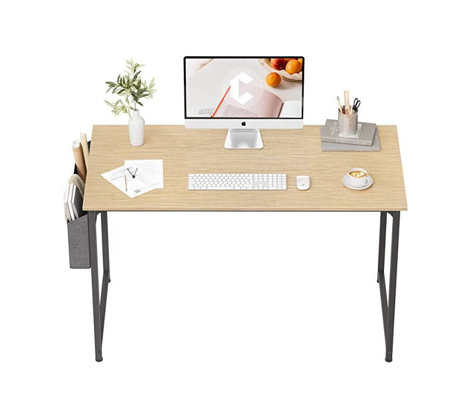 Metal Frame And Wood Study Table For School Student With Simple Home Writing Wooden Adjustable PC Computer Desk