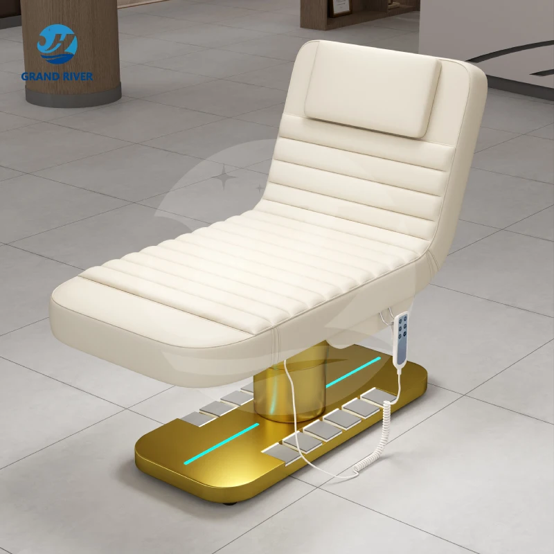 Luxury Modern Gold Salon Furniture 4 Motor Electric Facial Beauty Massage Bed  Cosmetic Table Chair Facial Spa Lash Bed