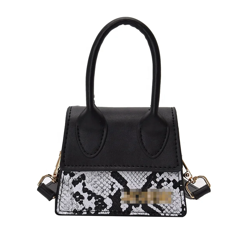 
2021 Wholesale Girls Hand Bag New Fashion Simple Shoulder Crossbody Snake Skin Ladies Design Handbags Women Purses 