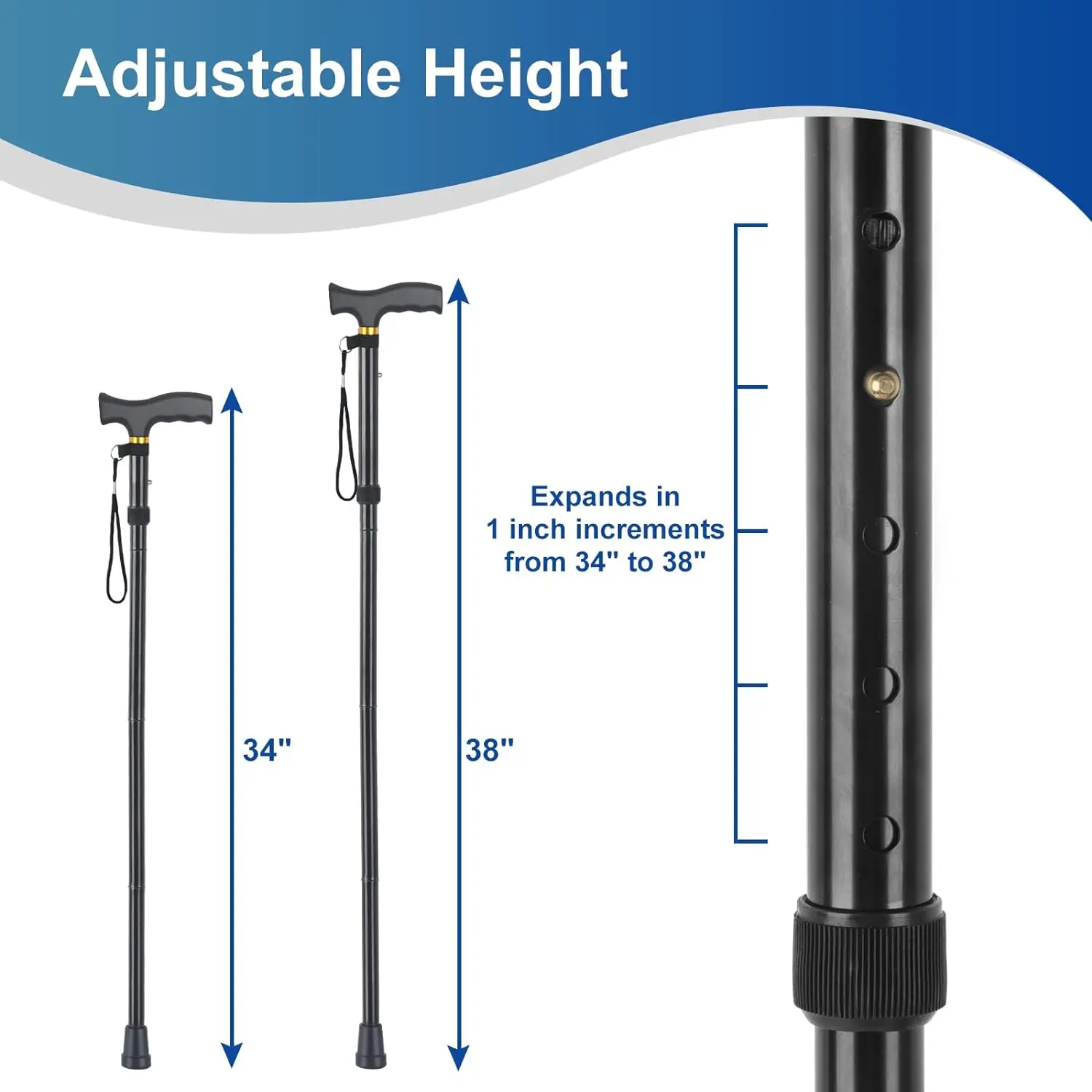 Foldable Walking Cane  Aluminum alloy Anti-slip walking stick crutches for elderly
