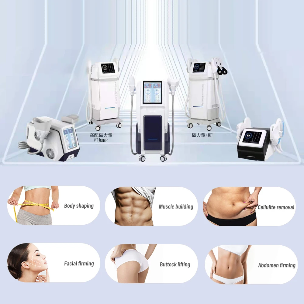 Factory Supply Electromagnetic 4 Handles Ret Body Sculpting Machine Body Shaping Ems Rf Hi-emt Slimming Machine
