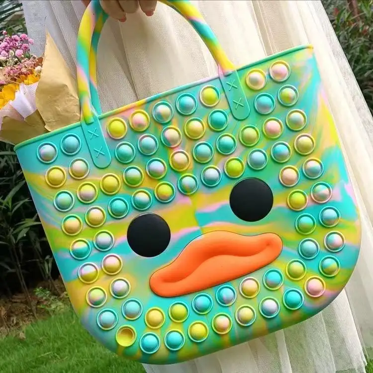 Flexible  new design Silicone cosmetic women  baby hand bags