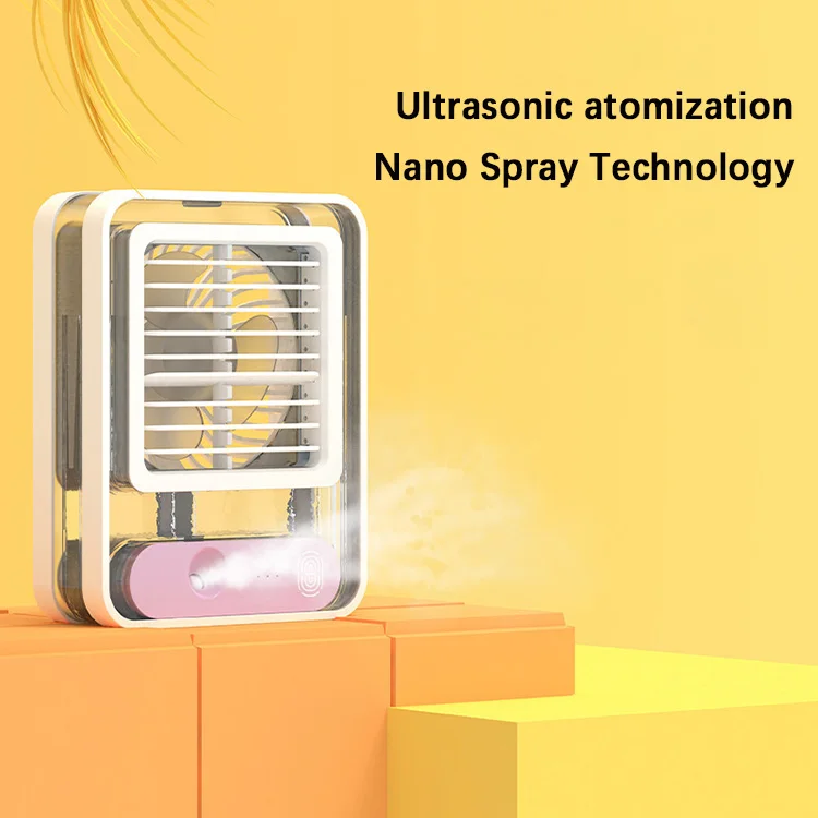 Summer Home Appliance Humidifier Spray Fan Portable Air Humidifier USB Rechargeable Desktop Fan With Night Light
