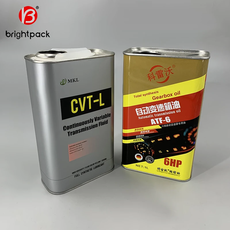 F-style 1L rectangular metal tin can for engine oil lubricant oil Square 4L oil cans used for petrol chemical