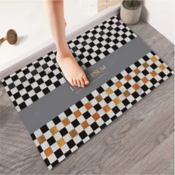 Wholesale Custom Super Absorbent Diatom Mud Flooring Rug Fast Dry Non-Slip Bathroom Rubber Mat for Shower and Home Use