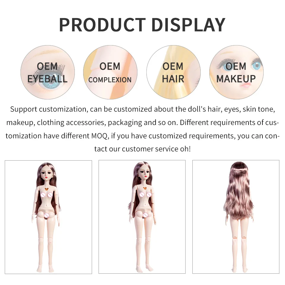Factory Wholesale High Quality Fashion Plastic 60cm Princess Doll Multi-jointed Movable Doll