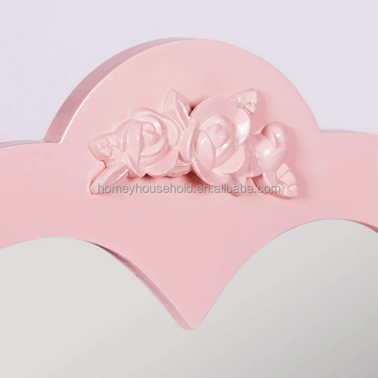 Heart-Shaped Mirror Dressing Table Simple Style Drawer Dresser Table With Stool Bedroom Furniture