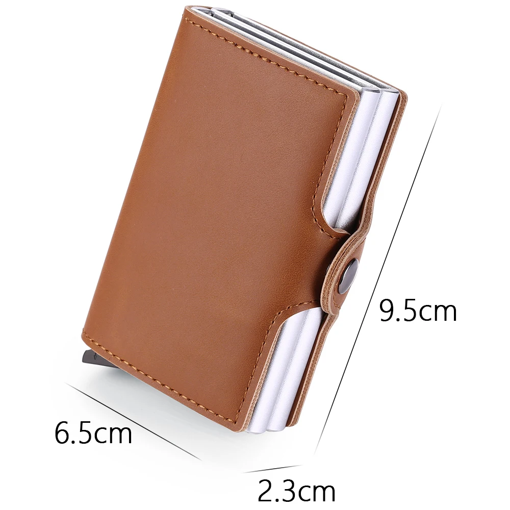  Amazon Spot Wholesale Mens Credit Card Holder Rfid Blocking Slim Wallet Vintage Double Case Aluminum Alloy
