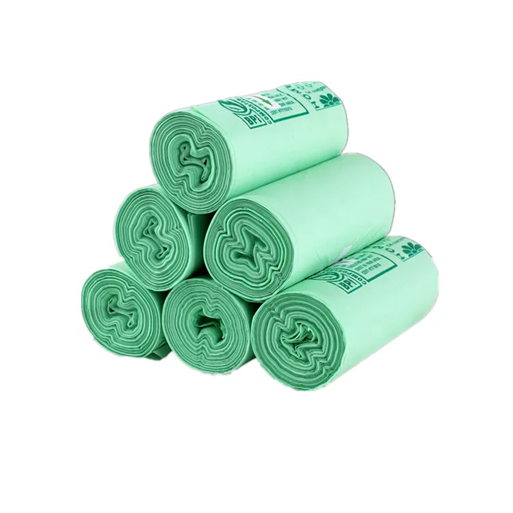 
China Supplier Pla Cornstarch Made Biodegradaable Handle Garbage Bags 