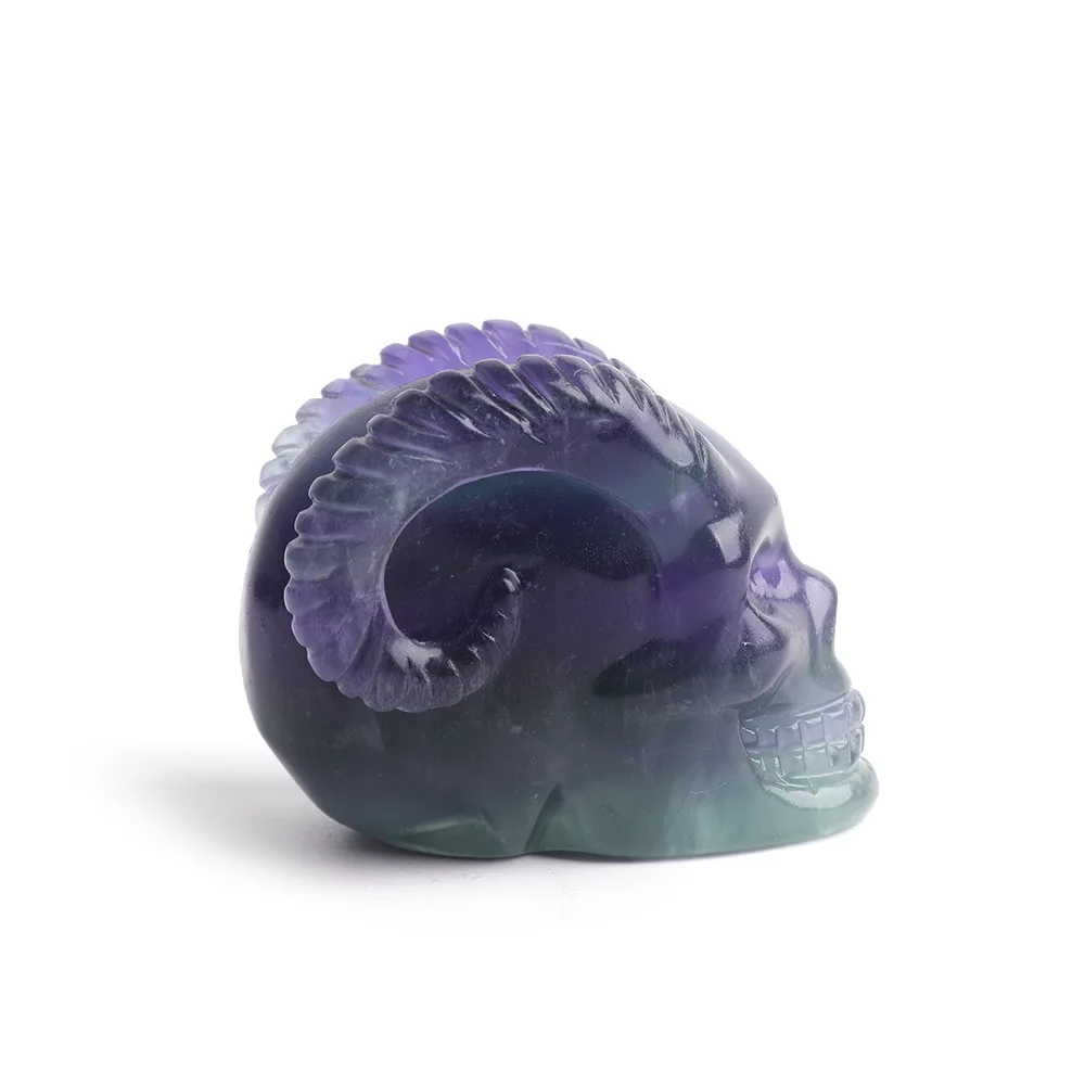 Лидер продаж натуральные лечебные кристаллические камни флюорит шофар резьба по дереву для украшения подарок