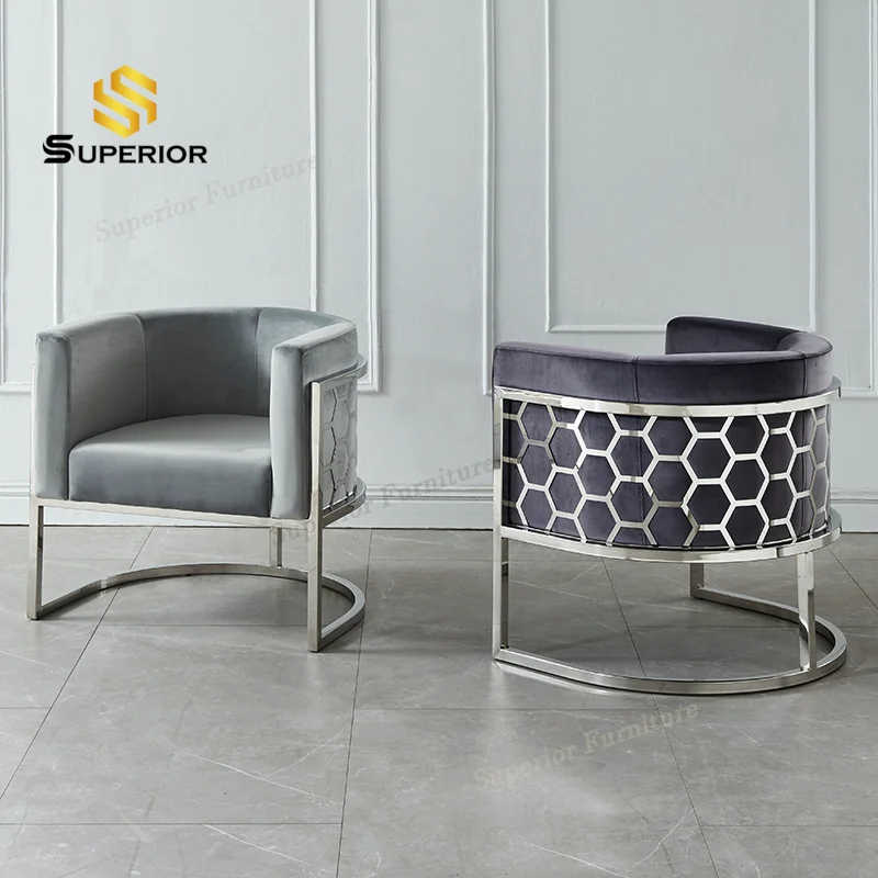 Popular Luxury stainless steel velvet gold dining chair for dinning room sets 8 chairs table furniture