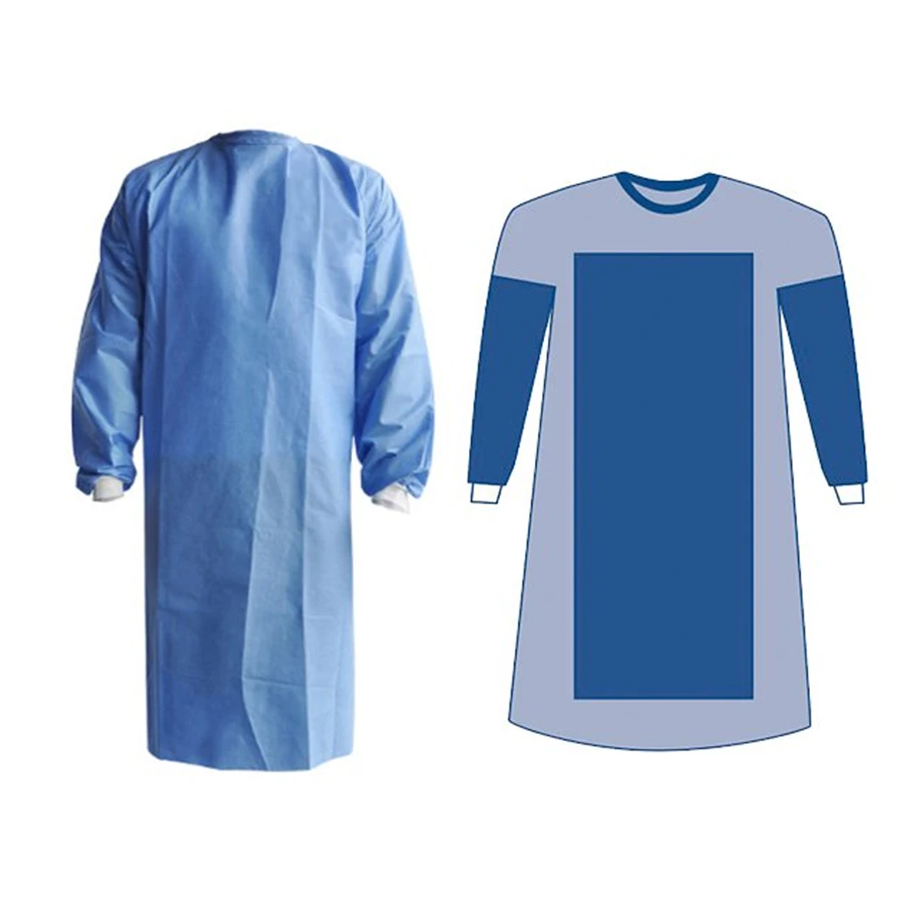 Disposable Protective Suit Sterilization Surgical/Medical Nonwoven Isolation Gown with Thumb holes protective gown