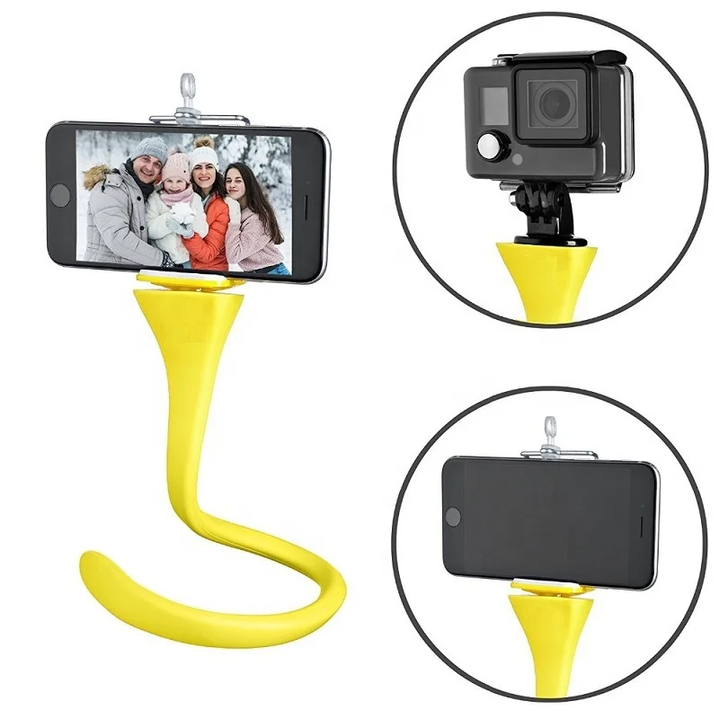 2022 New Portable BT Remote Anti Shake Mini Stabilize Car Bicycle Smartphone Holder Stand Flexible Selfie Stick Holder