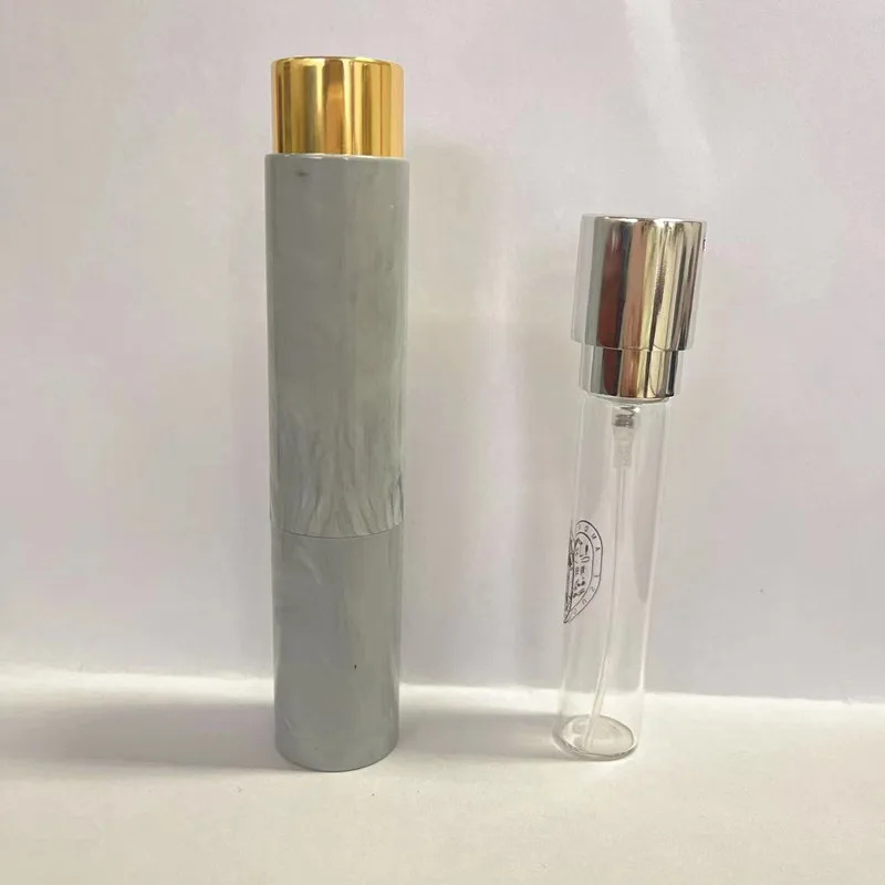 JZC  aluminum material   marble  surface  refillable travel perfume bottle pocket size 8ml twist up type