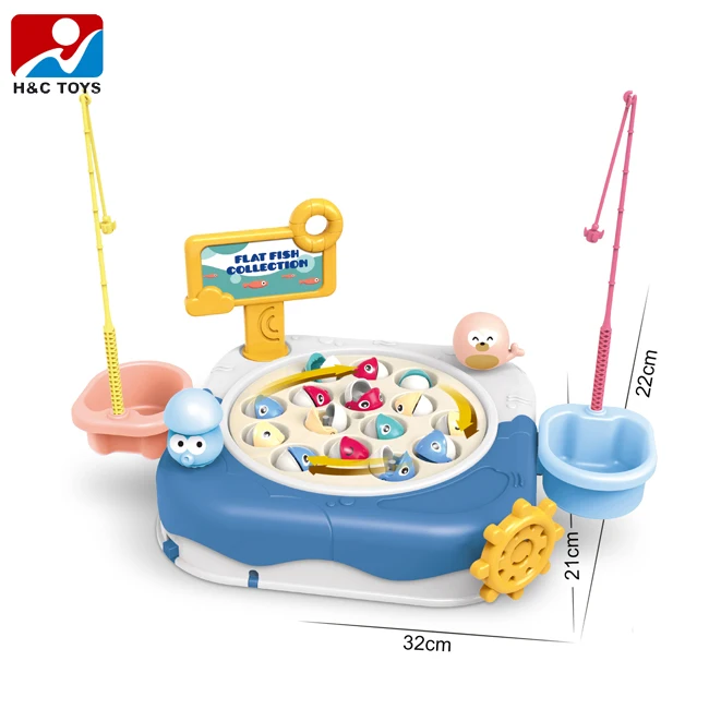 Parent-child Interactive Electric Rotate Ocean Fishing Game Toys with Music Fishing Toys