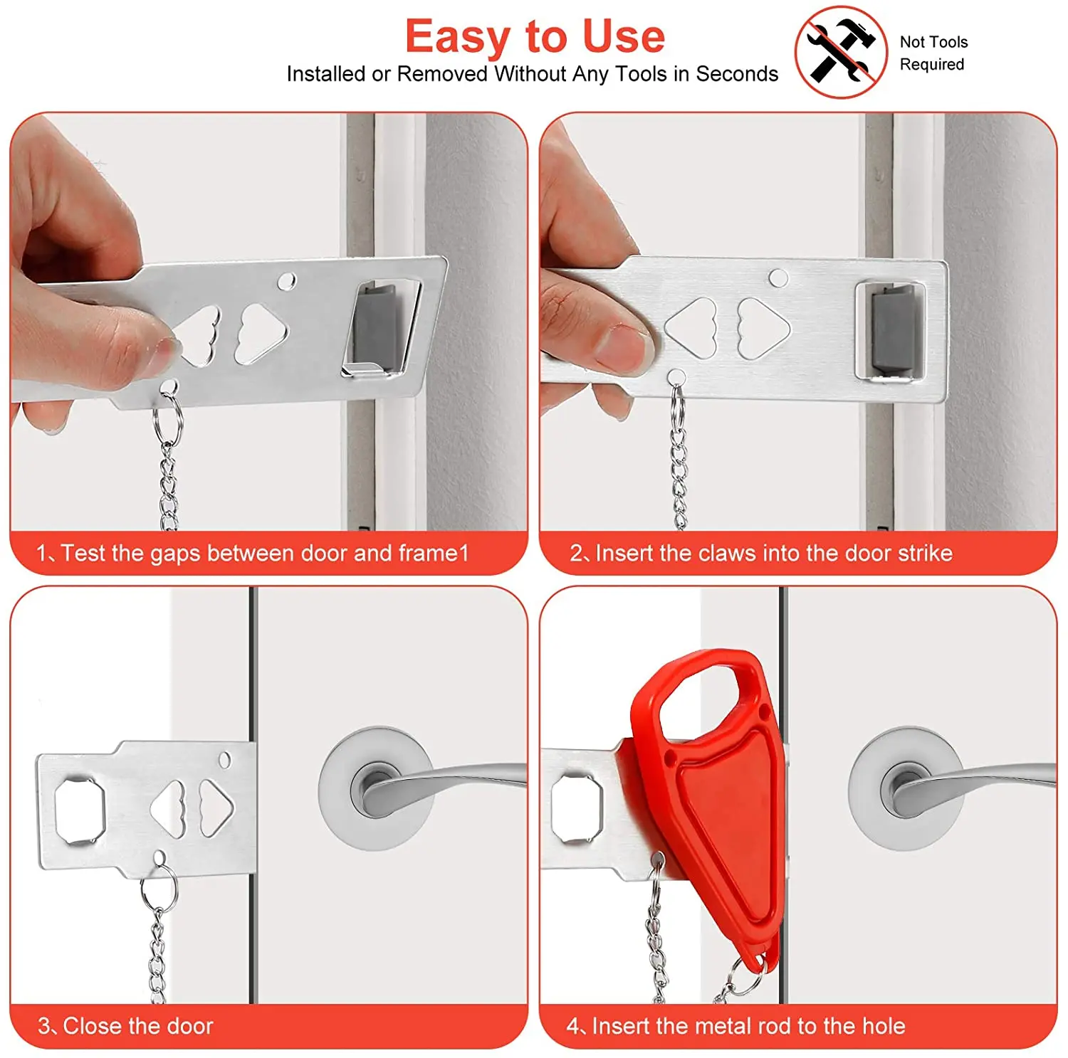 New desgin red green blue Security Portable Door Lock Travel Guard Hotel School  Privacy PadLock Stopper Home Portable Lock