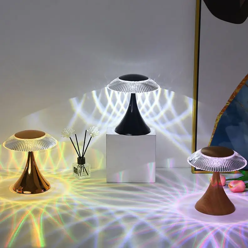 Home lighting Rgb touch Remote Control Rechargeable Crystal led projector bedroom bar bedside desk night table light lamp