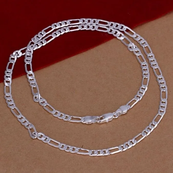 Wholesale Fashion Copper Plated Silver 4MM Necklace Popular Side Chains Bracelets Necklace