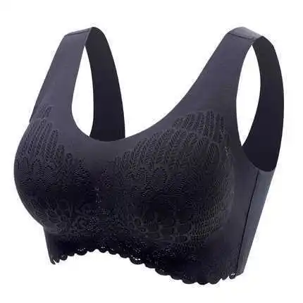 Wire Free Underwear Gather Sleep Bra Latex Bar Women Underwear Lace Bra Seamless Underwear Back