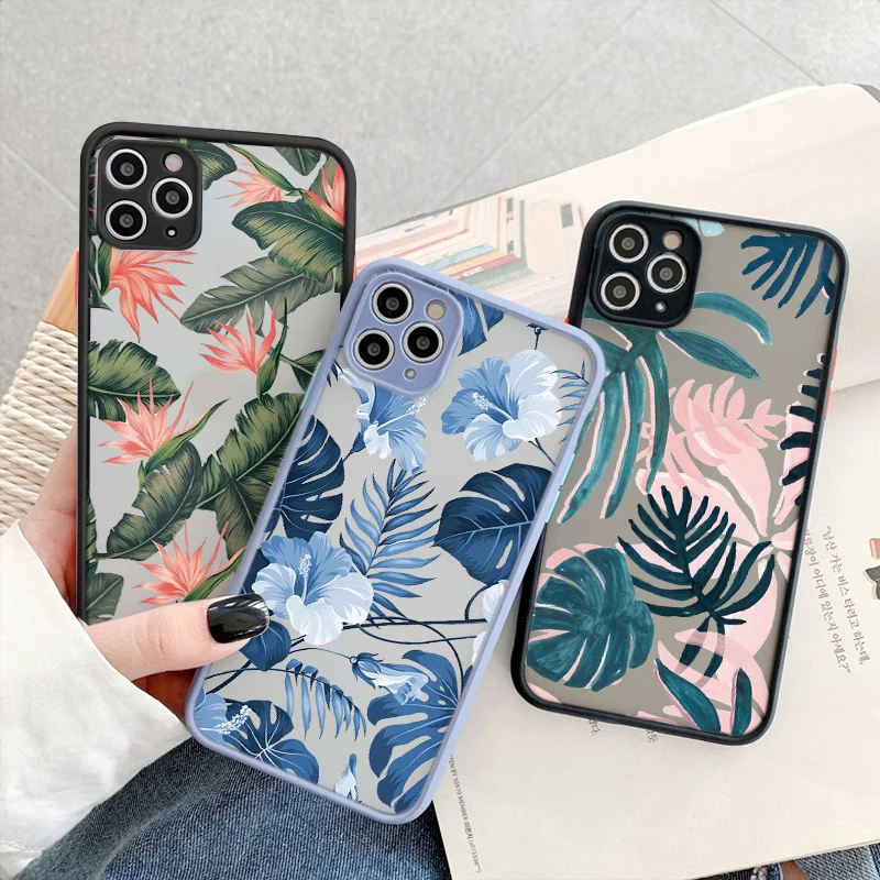 Чехол для iPhone 14, чехол для телефона с рисунком пальмы, Листьев, растений, цветов, чехол для iPhone 13, 12, 14 Pro Max, Защита камеры, Жесткий Чехол из поликарбоната