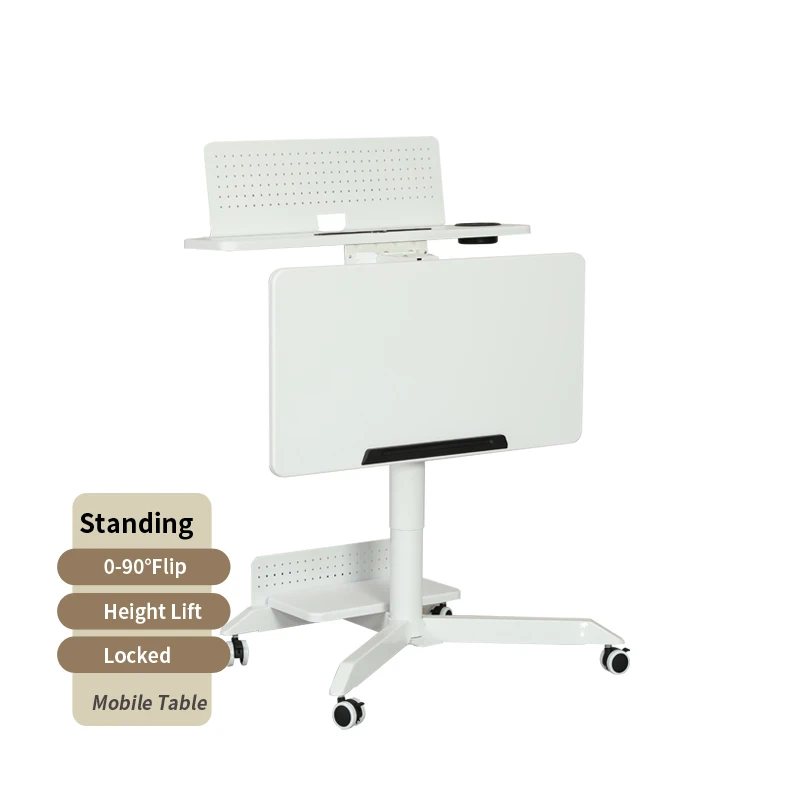 Ada Manufacturer Mobile Gas Spring Standing Flipper Desk Pneumatic Height Adjustable Flip Training Table