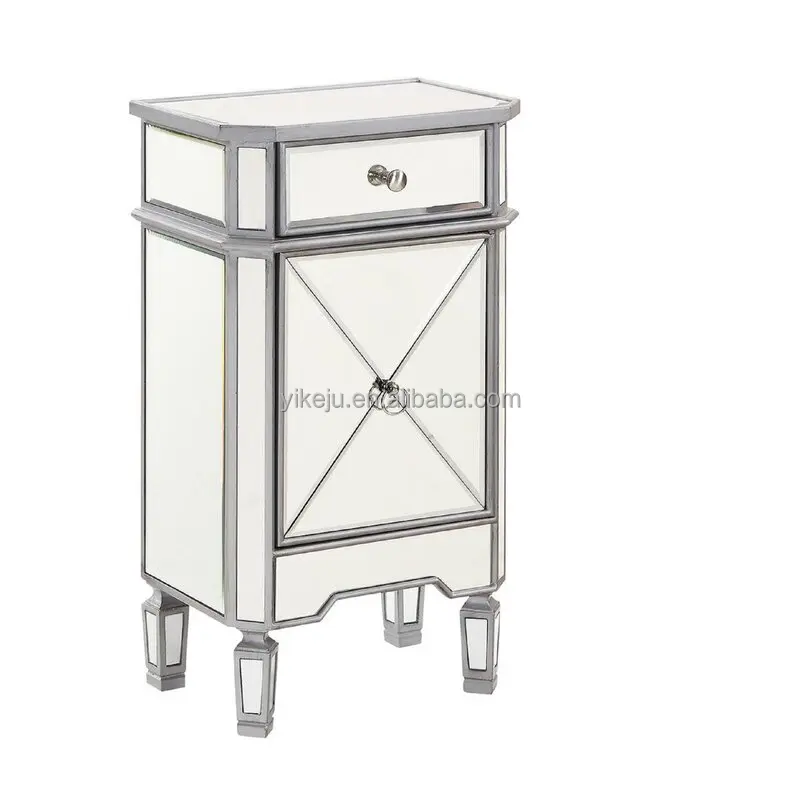 1 ящик, 1 дверной шкафчик с зеркалом, зеркальная мебель, спальная тумбочка, комплект для гостиной, производство OEM