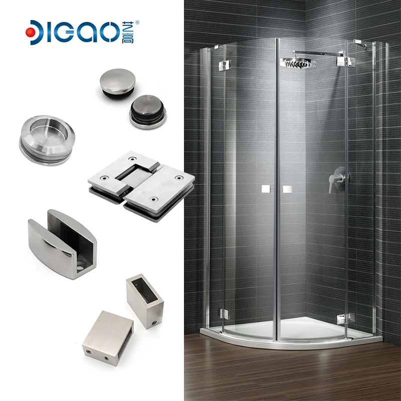 Frameless 8-12mm Shower Room Sliding Door  Fittings  Bathroom Clips Shower Tempered Glass Hardware