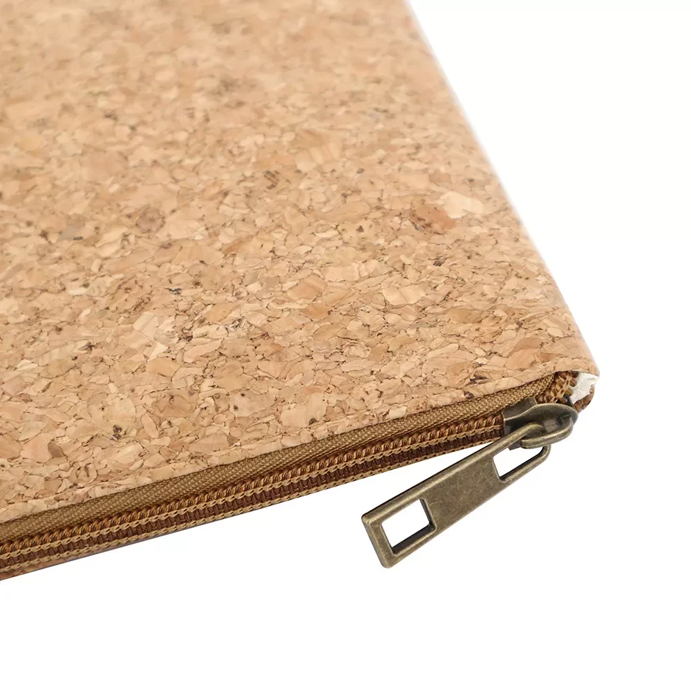 Eco friendly Products Recycled Cork Pouch Factory Custom Cosmetic Storage Bag Sustainable Recycled Cork Bag