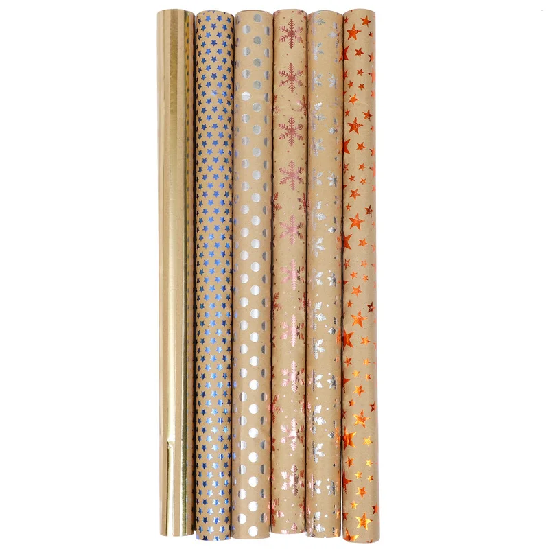 
China supplier 50*70cm Gift Wrapping Paper Sheets hot stamping Chic DIY Book Cover Papers Gift Packing Papers 