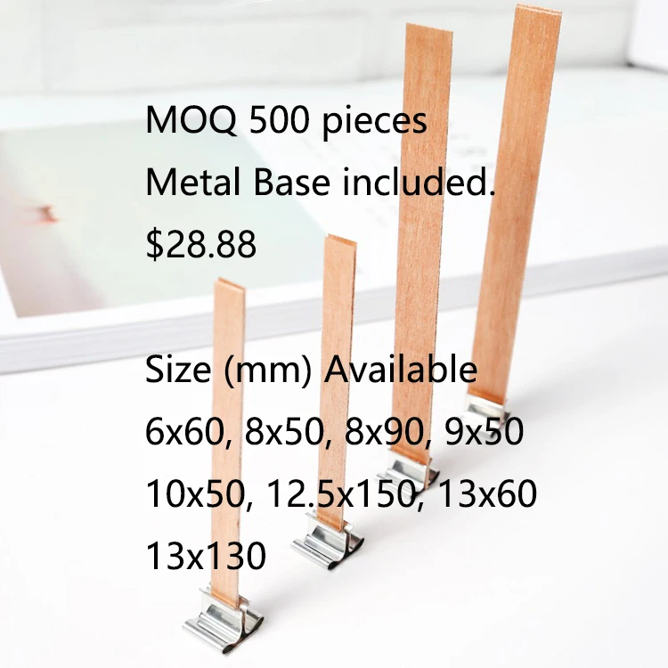 Smokeless 3 wick soy candles multiple size candle wick wood 2.6cm 6cm 9cm 15cm 20cm wooden wick for candle making