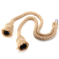 0.5m E27 Hemp Rope Double Head Vintage Hanging Pendant  Light Lamp Industrial Retro Country Style Dining Hall Restaurant Bar