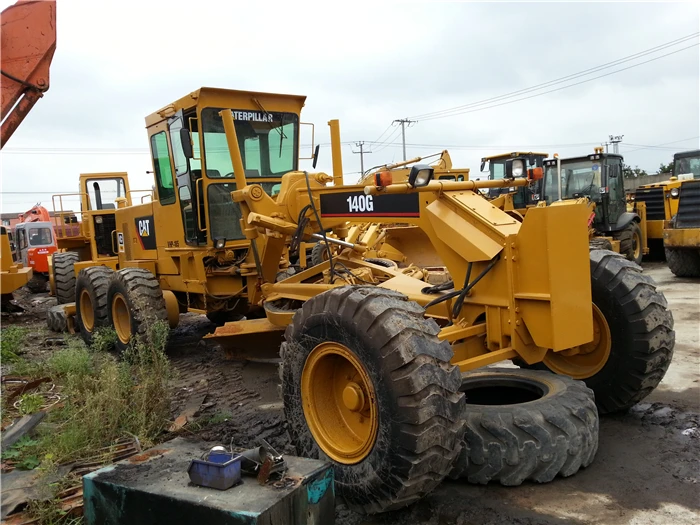 Caterpillar 140G motor grader, CAT used cheap 140G grader in Shanghai,USA original Caterpillar 140 grader
