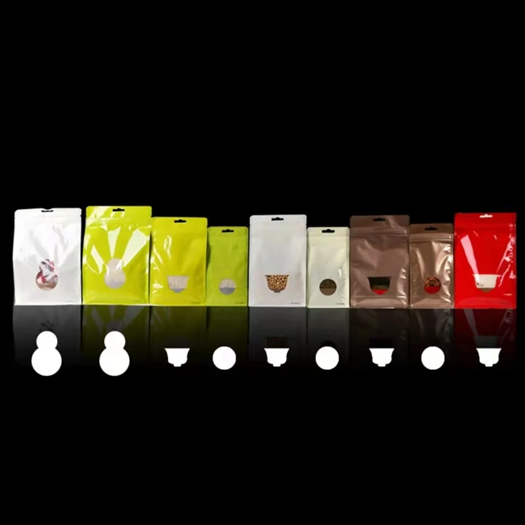 YunFeng Zipper Lock Resealable Stand Up Mylar Bags Clear Plastic Window Pouch for Zip Food Storage Lock Aluminum Foil Bag Candy Packing